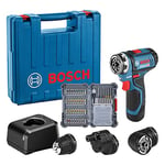Bosch Professional 12V System perceuse-visseuse sans-fil GSR 12V-15 FC (avec 1 batterie 2,0 Ah, chargeur GAL 12V-20, 3 mandrins de perceuse, set d’accessoires 40 pièces, dans coffret) - Édition Amazon