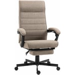 Vinsetto - Chaise de bureau manager ergonomique inclinable réglable repose-pied rétractable tissu marron - Marron