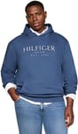 Tommy Hilfiger Men's Bt-big Hilfiger Hoody-b Mw0mw37916 Pullover Hoodie, Blue (Aegean Sea), XXL