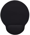 766623434362 Manhattan Wrist Gel Support Pad and Mouse Mat, Black, 241 × 203 × 4