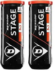 DUNLOP Stage 2 Orange 3PET Balle de Tennis Adulte Unisexe, Taille Unique (Lot de 2)