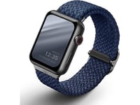 Uniq Aspen Apple Watch Strap 44/42/45 Mm Series 1/2/3/4/5/6/7/8/9/Se/Se2 Braided Blue/Oxford Blue