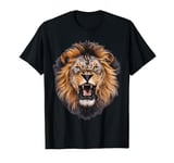 Roaring Lion Union Jack British Flag Animal of Africa Men T-Shirt