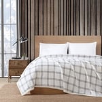 Eddie Bauer - King Blanket, Reversible Fleece & Faux Shearling Bedding, Printed Plush Home Decor (Kettle Falls Grey, King)