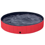 costoffs Paddling/Swimming Pools for Large/Small/Medium Dogs/Puppy Bath Tub for Garden/Indoor/Outdoor Foldable/Folding Pool (Red, M (100 x 30 cm))