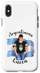 Coque pour iPhone X/XS Casquette de baseball pour femme avec drapeau argentin de la reine argentine