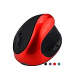 Souris sans Fil, 2.4G Souris USB Ergonomique Verticale avec récepteur Nano, Rechargeable, réglable DPI 800/1200/1600/2400 pour Ordinateur Portable, Mac, Macbook Pro, PC, Ordinateur, Chromebook (Rouge)