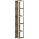 Etagères bibliothèque d'angle Clapus L33,7xH180cm Bois chêne clair et Métal Blanc