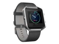 Fitbit Leather Band + Frame - Stor - armband för smart klocka - svart - för Fitbit Blaze L