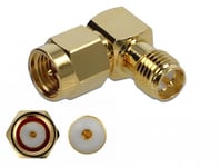 Delock Adapter SMA plug to RP-SMA jack 90Â° 10 GHz