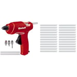 Einhell Pistolet à colle TC-GG 30 (30 W, Puissance de chauffe : 200 W, Livré avec buse standard, buse plate, buse d'extension, 3 bâtonnets de colle) + Kit de 24 bâtons de colle