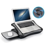 MAX SMART Ergonomic Computer Laptop Desk Riser Stand Board with Internal Cooling Fan, Cushion, Handle and Adjustable Viewing Angles for 12" - 17" Notebook Tablet iPad Laptop