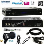 SIRIUS HD SERVIMAT Démodulateur satellite + carte Fransat + Déport IR + Cable HDMI + Cordon 12V + LNB Single Best 0,1dB HG101