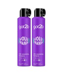 Schwarzkopf Womens Got2b Volumania Hairspray 24H Strong Hold & Insane Volume, 300ml, 2 pack - NA Lace - One Size