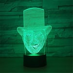 Veilleuse illusion de clown tactile intelligente 3D avec télécommande - Superbe couleur visuelle changeante - Lampe optique pour chambre à coucher - Pour chambre d'enfant - Effet veilleuse - Pour