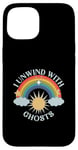 iPhone 15 I Unwind With Ghosts Rainbow Sun Stars Case