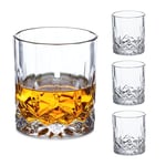 Relaxdays Verres à Whisky, Lot de 4, Structure en Relief, Accessoires Bar et vitrine, Design élégant, Transparents