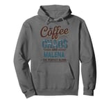 MALENA Personalized Cute Coffee Girls MALENA Name Pullover Hoodie