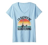 Womens Scooter Electric Retro Vintage Street Stunt E-Scooter Tricks V-Neck T-Shirt