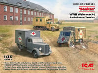 Liimattava malli ICM DS3523 WWII Wehrmacht Ambulance Trucks Sankas 1/35