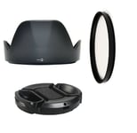 55mm UV Filter + Lens Cap + Lens Hood for Nikon D5500 D5300 D5600 D3400 AF-P 18
