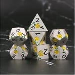 A Role Playing Dice Set Metallic - Metal - Yellow Rose