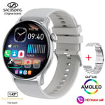 Montre Connectée Amoled Full Touch Pour Hommes Et Femmes,Appel Bluetooth,Fitness,Étanche Ip68,Horloge Et Boîte,Android Et Ios,2023 - Type Sa-Alpha-1 Silver A