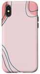 Coque pour iPhone X/XS Rose Saumon Boho Neutre Ligne Art Formes Géométriques