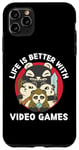 Coque pour iPhone 11 Pro Max La vie de jeu Kawaii Panda est meilleure avec les jeux vidéo