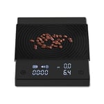 Black Mirror Basic 2, TIMEMORE Pour-Over Coffee Scale with Timer, Flow Control, 0.1g Accuracy, Featuring Automatic Timer, 2000g Capacity, Black