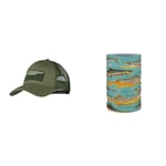 Bundle of BUFF® Neckwear Fishing Activity Trucker Cap Wate Forest L/XL with CoolNet UV® Abachar Trout Multi One Size Adult