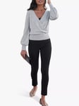 Pure Collection Wool Cashmere Wrap Over Jumper, Heather Dove