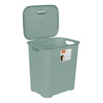 45 Litre Plastic Small Laundry Basket with Lid And Handles Clothes Storage Bin