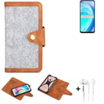 Felt Case + earphones for OnePlus Nord CE 2 Lite 5G Cover light grey