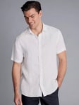 Charles Tyrwhitt Short Sleeve Pure Linen Shirt, White