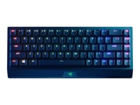 Razer Blackwidow V3 Mini Hyperspeed - Tastatur - Bakgrunnsbelyst - Trådløs - Usb-C, 2.4 Ghz, Bluetooth - Qwerty - Usa - Tastsvitsj: Razer Yellow