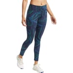 Reebok Lux Perform Mid Rise Womens Training Tights Navy Gym Compression Workout