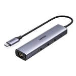 Ugreen Hub USB-C - 3x USB-A / Ethernet RJ-45 / USB-C PD - harmaa