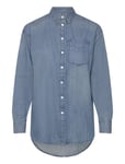 Relaxed Fit Denim Shirt Tops Shirts Long-sleeved Blue Lauren Ralph Lauren