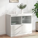 Design In - Buffet,Meuble de Rangement,Bahut pour Salon, Salle à Manger, Cuisine avec lumières led blanc 81x37x67 cm CFW557750