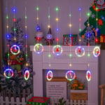 Guirlande Lumineuse Fenêtre Noël,Decoration Noel Interieur,Rideau Lumineux Noel,Suspension Noel,Guirlande Led Décoration De Fenêtre,120 LEDs Rideau