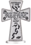 Catholic Gift Shop Footprints in the Sand - Standing Cross 3 inch (46552)