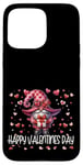 iPhone 15 Pro Max Happy Valentines Day Gnome For Women Cute Love Heart Pattern Case