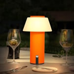 Ecvivk Lampe de Table LED Sans Fil Lampe Champignon Tactile Dimmable Batterie Rechargeable Lampe de Table Blanc Chaud Lampe de Chevet Portable Intérieur et Extérieur Lampe de Table étanche (Orange).