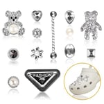 13 Pcs Shoe Charms for Crocs Christmas Charms Crystal Diamond Shoe Accessories Bracelet Wristband Accessories Sparkly Bling Bear Sandals for Clog Croc Charms for Women Girls Birthday Party Gifts