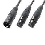 3 Pin XLR Male to Dual XLR Female Y Splitter Audio Cable Adaptor Signal Lead