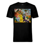 T-Shirt Homme Col Rond Pokemon A La Montagne Volcan Anime Jeux Vidéo