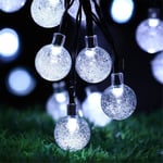 Solar String Lights Fairy Crystal Ball Lights Juldekor white 6.5 meters 30 lights