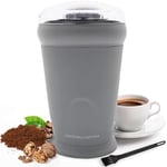 Andrew James Electric Coffee Grinder, Bean, Nut & Spice Grinder, Powerful Compact Coffee Bean Grinder for Home Kitchen, One Touch Operation 150w with 70g Basin, Includes Cleaning Brush (Grey)