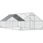 Enclos poulailler chenil 18 m² - parc grillagé dim. 6L x 3l x 2H m - espace couvert - acier galvanisé